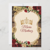 バーグンディスペインのフローラウッドミ素朴ーカンス 招待状 (裏面)