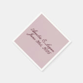 バーグンディビクトリアン文字オンマウヴ結婚のカクテル スタンダードカクテルナプキン (角)