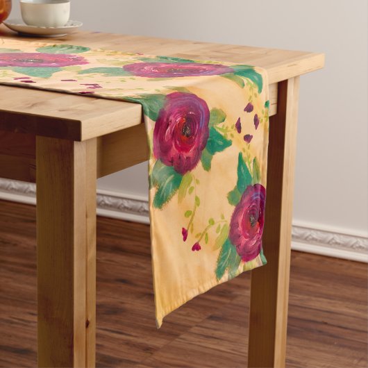 バーグンディファンシーバラランナー ロングテーブルランナー (インサイチュ)