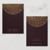 バーグンディフェイク金ゴールドマ華美ンダライヤリングディスプレイ 名刺 (正面/裏面)