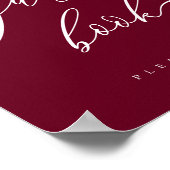 バーグンディミニマルセレモニーパーティーお祝いゲスト ポスター (角)