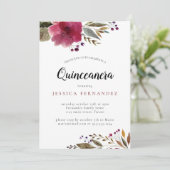 バーグンディモダンウォーター色の花キンチェニェラ 招待状 (スタンド正面)