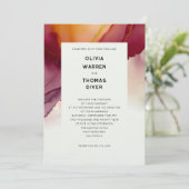 バーグンディモダンオレンジミニマル秋の結婚式 招待状 (スタンド正面)