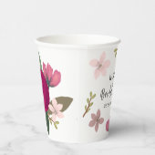 バーグンディモダンガーデンフローラブライダルシャワー 紙コップ (右)