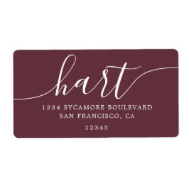 バーグンディモダンスクリプトファミリー差出人住所 ラベル