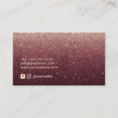 バーグンディモダンバラ金ゴールドグラデーショングリッターミニマル 名刺 (裏面)