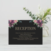 バーグンディモダンフローラ金ゴールドモノグラム披露宴 エンクロージャーカード (スタンド正面)