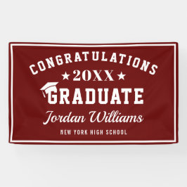 バーグンディモダンホワイト2024卒業パーティー 横断幕