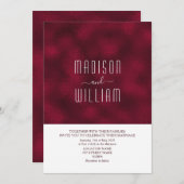 バーグンディモダンミニマル結婚式招待状 招待状 (正面/裏面)