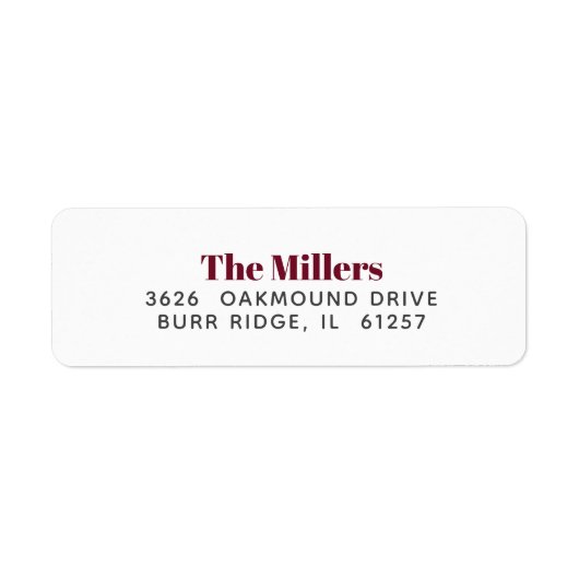 バーグンディモダンメルロレッドホリデーファミリーラベル ラベル (正面)