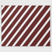 バーグンディモダンラージストライプクリスマスホリデー ラッピングペーパー (フラット)