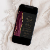 バーグンディモダン金ゴールドアガテダーク結婚式招待状 招待状