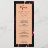 バーグンディモダン金ゴールドアガテピーチ結婚ズ メニュー (正面)