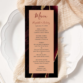 バーグンディモダン金ゴールドアガテピーチ結婚ズ メニュー