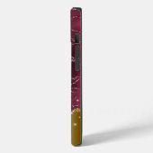 バーグンディモダン金ゴールドフェイクグリッターモノグラムケース Case-Mate iPhoneケース (裏面 / 左)