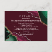 バーグンディモダン&グリーンアゲート結婚ト詳細 エンクロージャーカード (正面)