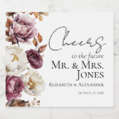 バーグンディ夫妻への応援秋婚約 スパークリングワインラベル (シングルラベル)