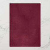 バーグンディ王室のシルバーバタフライバラキンセアニェラ 箔招待状 (裏面)