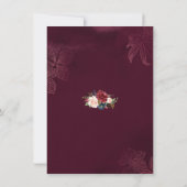 バーグンディ王室のフローラ幾何リハーサルディナー 招待状 (裏面)