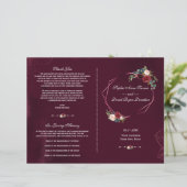 バーグンディ王室のフローラ幾何学的結婚式 プログラム (スタンド正面)