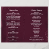 バーグンディ王室のフローラ幾何学的結婚式 プログラム (裏面)