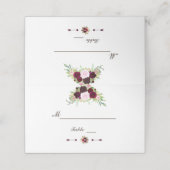 バーグンディ王室のマルサラフローラテーブル番号 プレイスカード (外部開封)