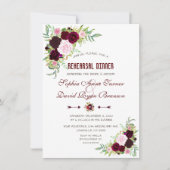 バーグンディ王室のマルサラフローラリハーサルディナー 招待状 (正面)