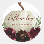 バーグンディ素朴カボチャ秋インラブ ラウンドシール (正面)