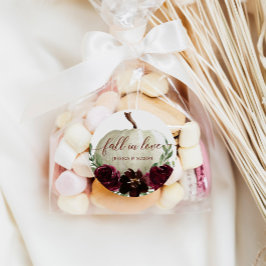 バーグンディ素朴カボチャ秋インラブ ラウンドシール