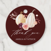 バーグンディ素朴カボチャ結婚の感謝 フェイバータグ (正面)