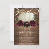 バーグンディ素朴カボプキンファースト誕生日招待状 招待状 (正面)