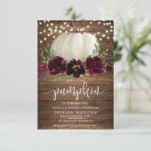 バーグンディ素朴カボプキンファースト誕生日招待状 招待状 (スタンド正面)