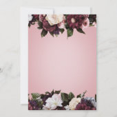 バーグンディ素朴クリーム&ピンクフローラブライダルブランチ 招待状 (裏面)