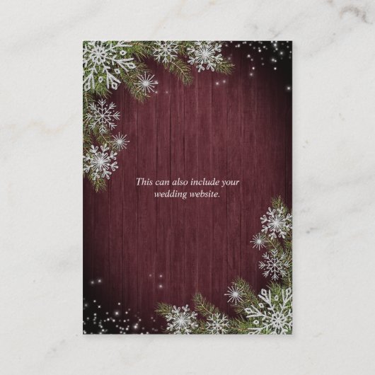 バーグンディ素朴シルバーウィンターウッド詳細 エンクロージャーカード (裏面)