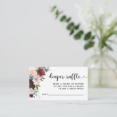 バーグンディ素朴フローラおむつラッフルチケットインサート エンクロージャーカード (スタンド正面)