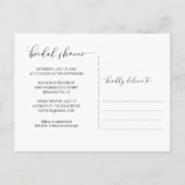 バーグンディ素朴フローラウッドブライダルシャワー インビテーションポストカード (裏面)