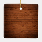 バーグンディ素朴フローラウッド私たちの初めてのクリスマス セラミックオーナメント (裏面)