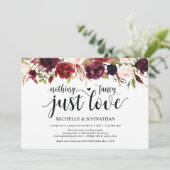 バーグンディ素朴フローラエロペメント披露宴招待状 招待状 (スタンド正面)