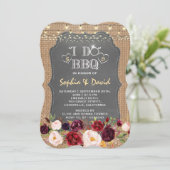 バーグンディ素朴フローラチョークバーラップI DO BBQ 招待状 (スタンド正面)