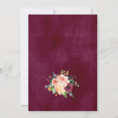 バーグンディ素朴フローラハッ結婚ピー記念日 招待状 (裏面)