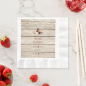 バーグンディ素朴フローラランタンオールドバ結婚ンズ 縁ありランチョンナプキン (インサイチュ)