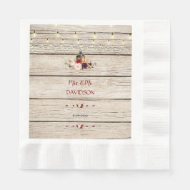 バーグンディ素朴フローラランタンオールドバ結婚ンズ 縁ありランチョンナプキン