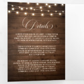 バーグンディ素朴フローラ3フォールド結婚式招待状 三つ折りプログラム (内部最初)