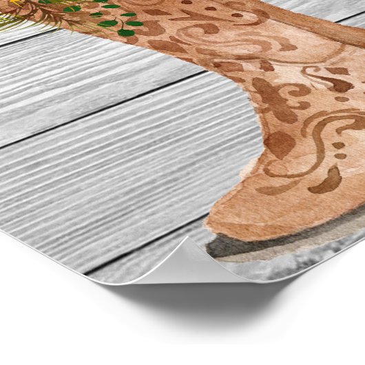 バーグンディ素朴ボホリハーサルディナーウェルカムサイン ポスター (角)