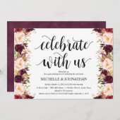 バーグンディ素朴ポスト結婚式招待状カード 招待状 (正面/裏面)