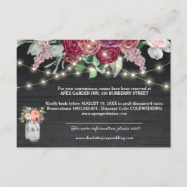 バーグンディ素朴メイスンジャイルライツ結婚ズ詳細 エンクロージャーカード