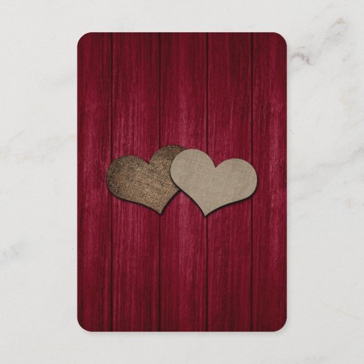 バーグンディ素朴メイソンジャールウッドアコモデーションカード エンクロージャーカード (裏面)