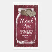 バーグンディ素朴メイソンジャール木材ありがとうござ結婚う (正面)