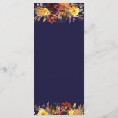 バーグンディ素朴ラストオレンジイエローフローラズ結婚 プログラム (裏面)