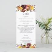 バーグンディ素朴ラストオレンジイエローフローラズ結婚 プログラム (スタンド正面)